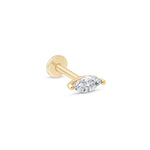 Yellow Gold Diamond Marquise Flat Back Earring
