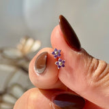 Amethyst Flower Flat Back Stud