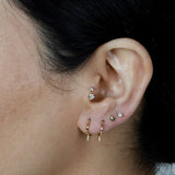 Teardrop Threaded Stud Earrings in  Gold