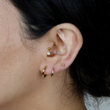 Solitaire Diamond Drop Flat Back Stud in Solid 14k Yellow Gold