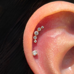 Solid 14k Yellow Gold CZ Stone Ear Crawler