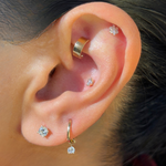 Wide Huggie Hoop in Solid 14k Yellow Gold