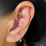 Wide Huggie Hoop in Solid 14k Yellow Gold