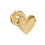 a single gold heart flat back stud earring.