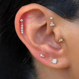 Pearl Flat Back Stud Earrings in Solid 14k Yellow Gold