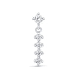 Timeless Round Diamond Strand Earring in Solid White Gold