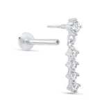 Timeless Round Diamond Strand Earring in Solid White Gold