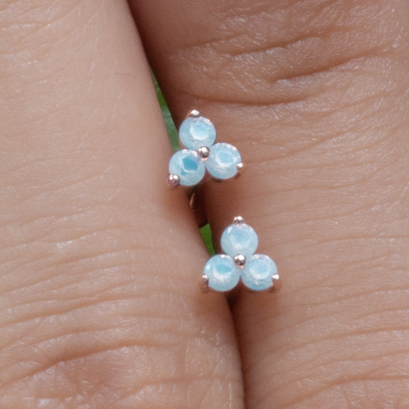 Blue Opal Trinity Cluster Flat Back Stud Earrings Estella Collection #product_description# 18326 14k Birthstone Birthstone Earrings #tag4# #tag5# #tag6# #tag7# #tag8# #tag9# #tag10# 5MM