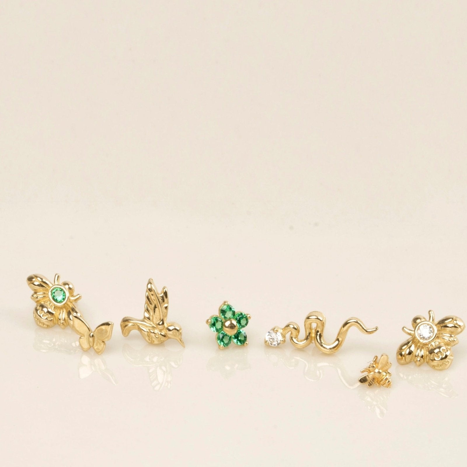 Emerald Bee Flat Back Stud Earrings Estella Collection #product_description# 17939 14k Birthstone Cartilage Earring #tag4# #tag5# #tag6# #tag7# #tag8# #tag9# #tag10# 5MM