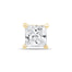 a princess cut diamond set in yellow gold