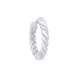 Twisted Rope Huggie Hoop in Solid 14k White Gold