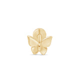 Butterfly Flat Back Stud in Solid 14k Yellow Gold