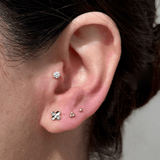Beaded Clover Flat Back Earring