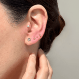 Beaded Clover Flat Back Earring