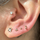 Beaded Clover Flat Back Earring