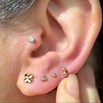 Ball Flat Back Stud Earrings in Solid 14k Yellow Gold