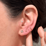 Beaded Clover Flat Back Earring