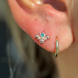 Emerald Bee Flat Back Stud in Solid 14k Rose Gold