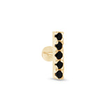 Black Onyx Studded Pavé Bar Flat Back Stud Earring