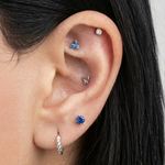 White Gold Butterfly Threaded Flat Back Earring