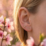 Yellow Gold Bow Knot Flat Back Threaded Stud Earring