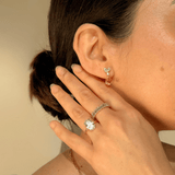 Pear Cut Citrine and Sapphire Dangle Earrings