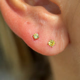 Citrine Cartilage Flat Back Stud in Solid 14k Yellow Gold