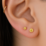 Citrine Cartilage Flat Back Stud in Solid 14k Yellow Gold