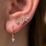 Yellow Gold Diamond Marquise Flat Back Earring