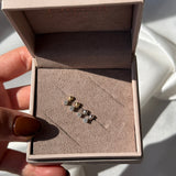 Solitaire Diamond Drop Flat Back Stud in Solid 14k Yellow Gold