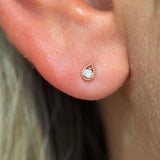 Diamond Drop Flat Back Stud Earrings Flat Back Stud Earrings in Solid 14k Rose Gold