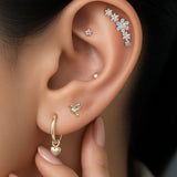 Hummingbird Flat Back Stud Earrings in Solid 14k Yellow Gold