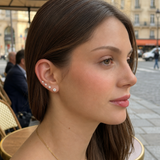 Yellow Gold Diamond Threaded Flat Back Stud Earring