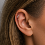 Yellow Gold Marquise Dangle Lab Grown Diamond Cluster Stud