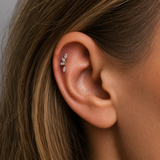 Yellow Gold Marquise Dangle Lab Grown Diamond Cluster Stud
