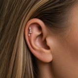 Yellow Gold Marquise Dangle Lab Grown Diamond Cluster Stud