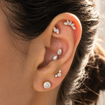 Helix Lotus Crawler Lab Grown Diamond Earring