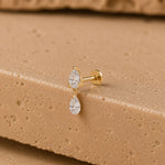Pear Shape Lab-Grown Diamond Flat Back Earring
