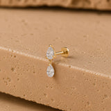 Pear Shape Lab-Grown Diamond Flat Back Earring