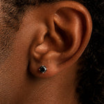 Yellow Gold Black Diamond Flat Back Earring