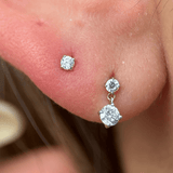 Double Diamond Drop Flat Back Stud