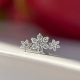 Diamond Three Flower Garland Flat Back Stud