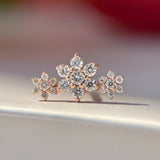 Diamond Three Flower Garland Flat Back Stud