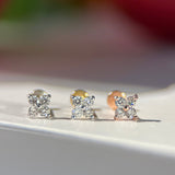 Diamond Four Petal Flower Flat Back Stud