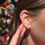 Solid 14k Gold Marquise Opal Five-Stone Earring