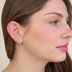 Twisted Rope Huggie Hoop in Solid 14k Yellow Gold