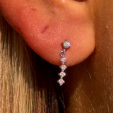 Timeless Round Diamond Strand Earring in Solid White Gold