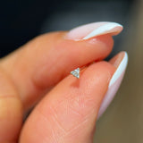 Small Diamond Trinity Flat Back in Solid 14k Yellow Gold