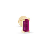 Ruby Baguette Flat Back Stud