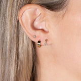 Solitaire Diamond Drop Stud Earrings in  Gold